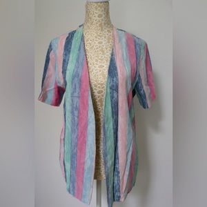 Vintage 80s Pastel Striped Top